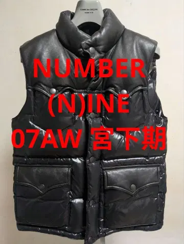 넘버나인 number (n)ine 다운 베스트 가죽 블랙 2