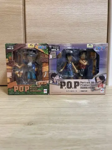 [ 미개봉 새상품 ] P.O.P 루피 에이스, 사보 피규어 세트