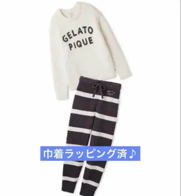 젤라또피케 파우더 로고 자카드 풀오버 & 롱 팬츠 세트