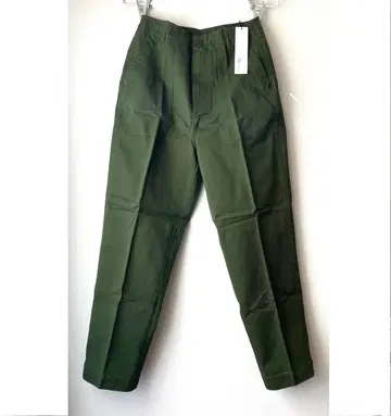 미사용 베이커 팬츠 여성용 M 카키 하이웨스트