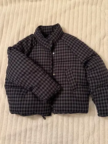 체크 무늬 다운 자켓 ( 네이비 / 그레이 )