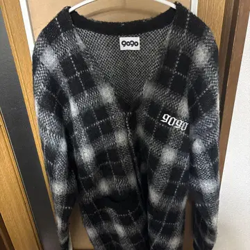 gogo 체크 무늬 가디건