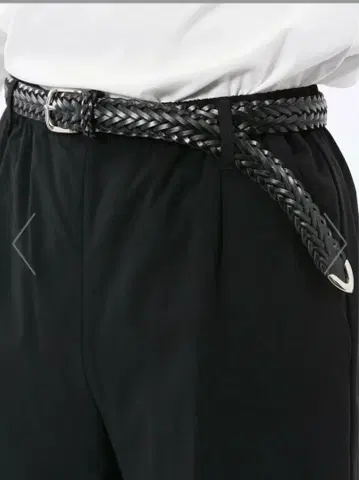 가죽 메쉬 푸엔테레 내로우 벨트 블랙 웨빙 벨트 새상품