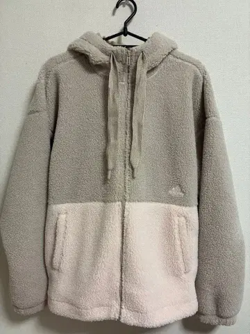 adidas 플리스 자켓 베이지 & 핑크 M 사이즈