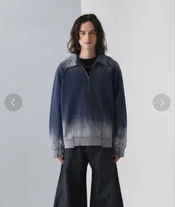 HARE 그라데이션 블리치 하프 ZIP 맨투맨