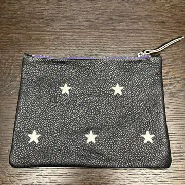 별 패턴 가죽 파우치