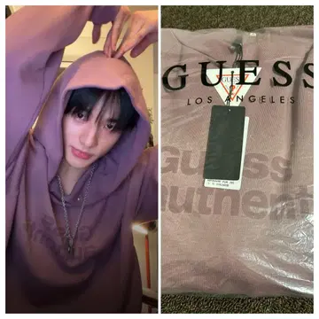 straykids 현진 착용 GUESS 후드티