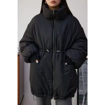 [새상품] AZUL by moussy 충전솜 미들 코트 블랙 M