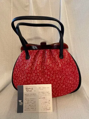 타토카프 꽃무늬 일본 의류용 가방 천연 가죽