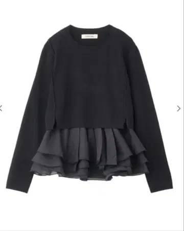 COCODEAL 페플럼 블라우스 레이어드 니트