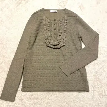 [ 미사용 ] PINORE 피노레 니트 티셔츠 울 프릴