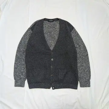 [ dunhill ] 레어 80s 이탈리아제 리브 x 트위드 니트 가디건