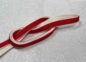 b-220 순수 실크 허리띠 평조 2way 후리소데 성인식 레드 화이트