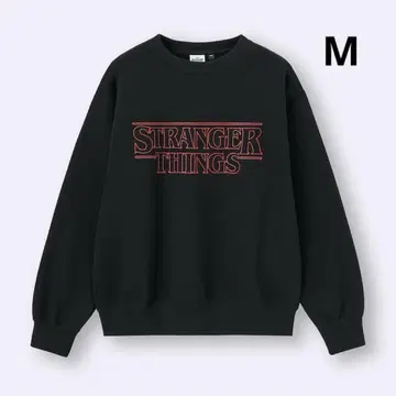 스트레인저 싱스 블랙 맨투맨 M