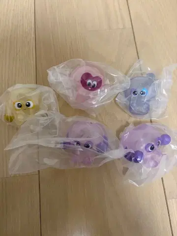 미사용 새상품 말랑쁘니(푸니룬즈) 클리어 소프트 비닐 가챠가챠 5종 세트