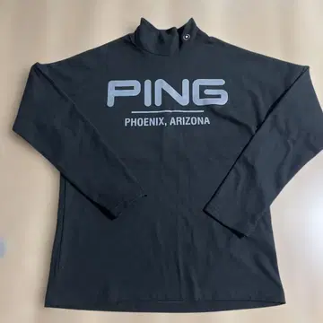 PING 남성용 L 하이넥 셔츠 블랙