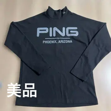 PING 남성용 L 하이넥 셔츠 블랙