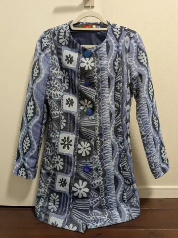 Desigual 꽃무늬 데님풍 자켓 트렌치코트