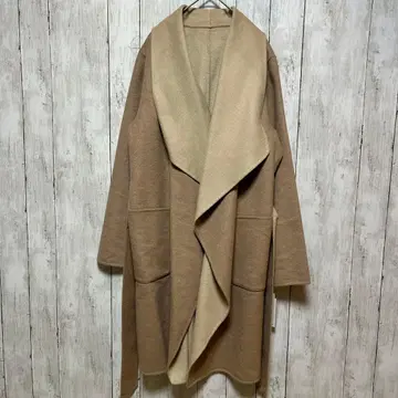 택 포함 새상품 빅 사이즈 [ 3L ] 카멜 브라운 롱 가운 코트