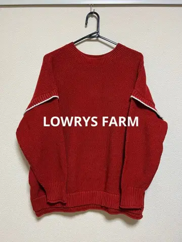 LOWRYS FARM 레드 니트 직물 니트 긴팔