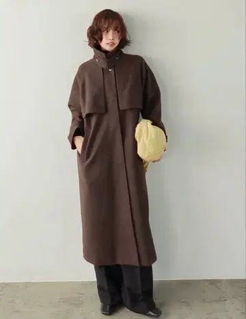 [ 미사용 새상품 ] 택 포함 카라 티어 오버 사이즈 롱 코트