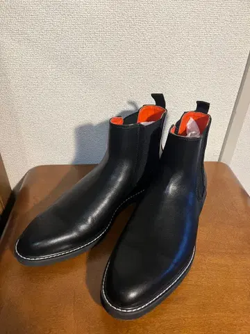 블랙 사이드 고어 부츠 오렌지 안쪽