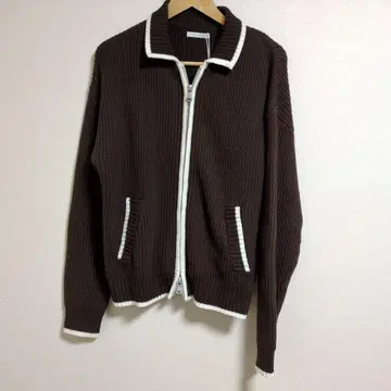 ZARA 브라운 지퍼 니트 M 사이즈 가디건 스웨터