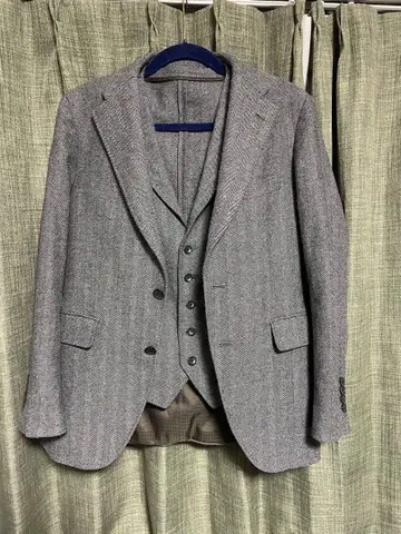 헤링본 자켓 베스트 세트 M 가을/겨울 트위드