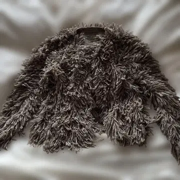 요건 레일 프린지 디자인 가디건 그레이 계열