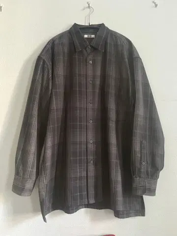 플란넬 오버 사이즈 체크 셔츠 유니클로 U