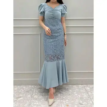 택 포함 새상품! EIMY ISTOIRE 하트넥 레이스 머메이드 원피스