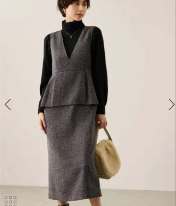 ROPE' PICNIC 레이어드 스타일 페플럼 오버롤 스커트