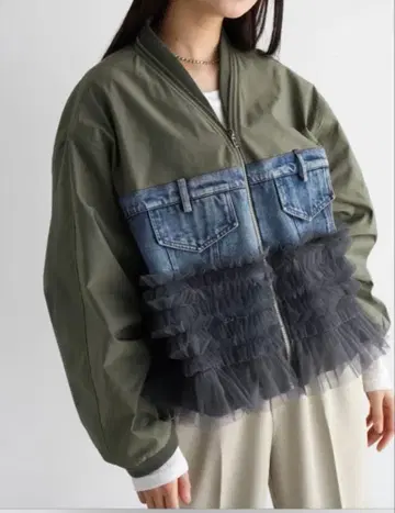 YAMADAYA RADIATE 데님 x 튤 도킹 블루종