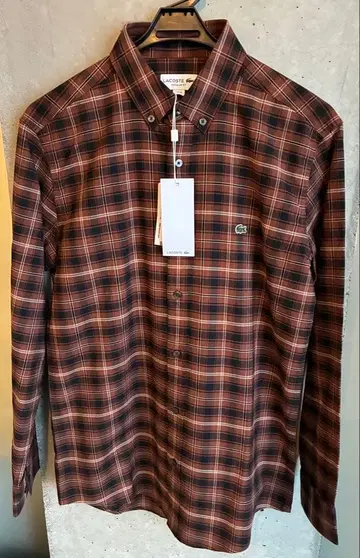 [ LACOSTE 레귤러핏 체크 셔츠 사이즈 S ]