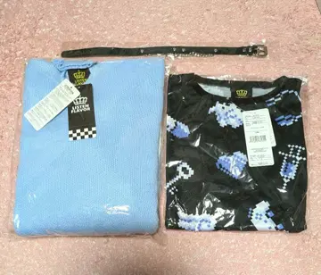 프레임 디자인 후드 부착 니트 스웨터와 T셔츠