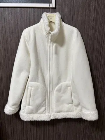 2way 보아 플리스 자켓 화이트 유니클로