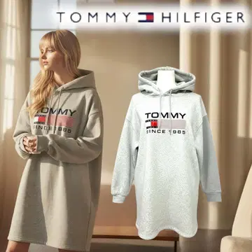 TOMMY JEANS 애슬레틱 로고 후드티 원피스 맨투맨 후디
