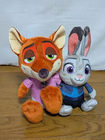 디즈니 주토피아 2 닉 와일드와 주디 홉스 페어 봉제 인형