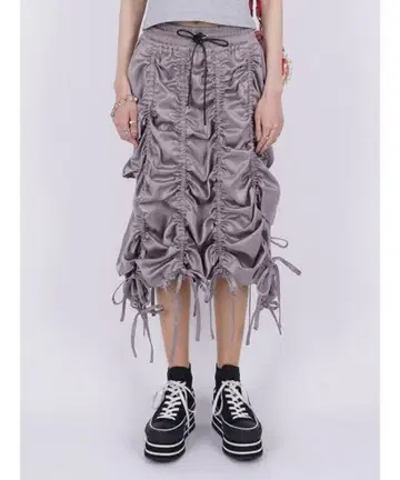 PAMEO POSE 카고 스커트 실버