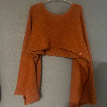 mideal 오렌지 크롭 니트