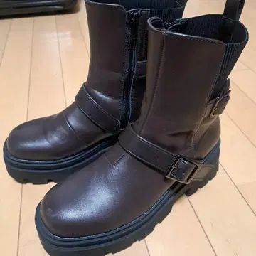 브라운 통굽 숏부츠 키다리 아저씨 LL 사이즈