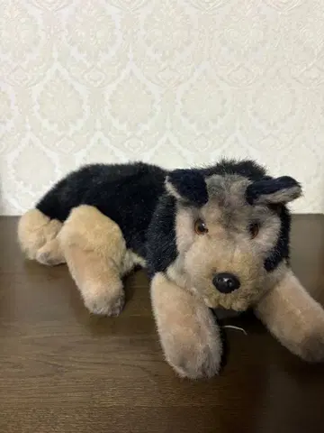 프리모 강아지 봉제 인형 셰퍼드풍 블랙 브라운 레트로