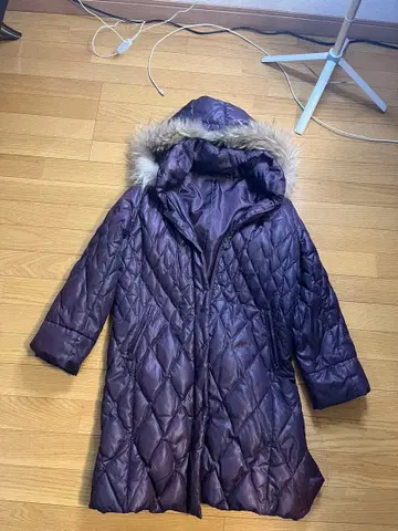 M 사이즈 퍼플 퀼팅 다운 자켓