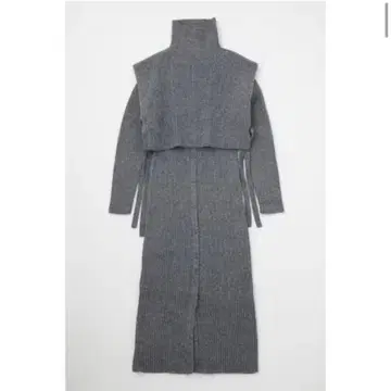 moussy 레이어드 케이프 니트 드레스 그레이