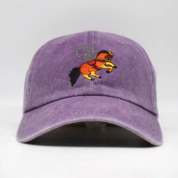 새상품 오리지널 자수 베이스볼 캡 말 퍼플 구제 의류 애니멀