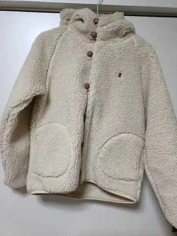 Gymplez 후드 부착 보아 자켓 크림