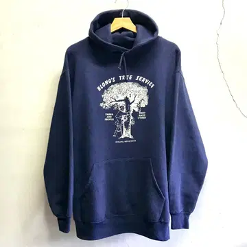 빈티지 JERZEES 후드 맨투맨 80s USA 네이비 L