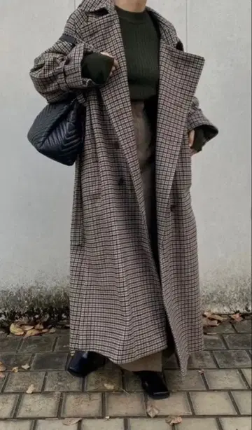 will fully 체크 무늬 롱 코트