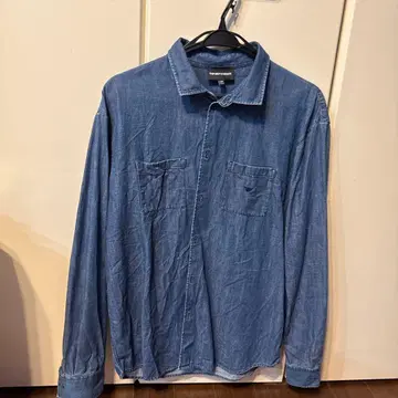 아르마니진 긴팔 셔츠 데님풍 남성용 16A 175cm