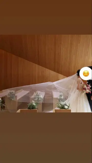 웨딩 베일 90cm 롱 화이트